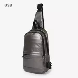 레져 캐주얼 톡튀는 메탈느낌 USB슬링백 나만 소가죽 캐주얼