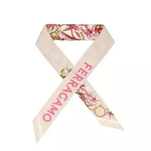 페라가모 32 1242 0789922 (321242 789922) 가이아 프린트 스키니 트윌 실크 스카프