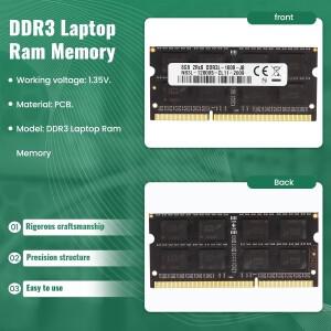 A10I DDR3 8GB 노트북 Ram 메모리 1600Mhz PC3-12800 1.35V 204 핀 SODIMM AMD 용 듀얼 채널 지원