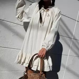 여자 리본 프릴 캉캉 봄데이트룩 퍼프 미니원피스