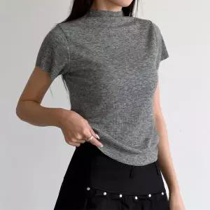 여자 목폴라 골지반팔티 스판 보카시 이너 티셔츠