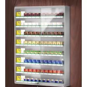 프리미엄 알루미늄 강화유리 진열장 마트 담배 캐비닛 잠금장치 1팩 5층 6열