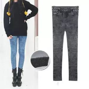 기모 안감 데님 워싱 여성용 청레깅스