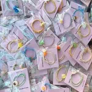 헤어고무줄 예쁜 핑크 포니테일머리끈 어린이집선-WFIZUEN