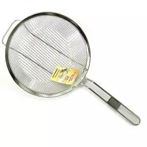 우건 원형 튀김건지기 (중) 직경230mm-H/튀김망/국수건지기/기름건지기/뜰채/손잡이건지기/기름건지기/튀김