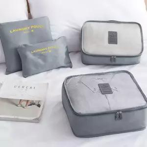 여행용 파우치 6종 세트 수납 양말 속옷 화장품 메쉬 캐리어 양말 신발 여행