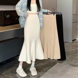 OSM-1005971 밴딩 머메이드 니트 스커트