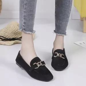 ONM 체인 로퍼 구두 여자 스웨이드 슬립온