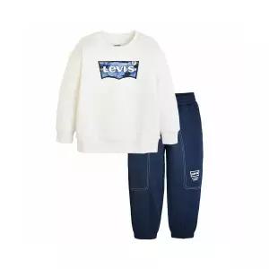매장정품 LEVI'S 리바이스 LEVIS KIDS LVC 배트윙로고 루즈핏 셋업 (토들러) 아이보리 V254ST131P 990468