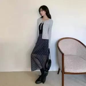 [다잇템] 여성 격자 로맨틱 후레아 나들이 긴치마_24416581_588872