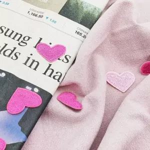 의류 패치 하트 분홍 열접착패치 의류리폼 옷리폼 의류자수 와펜