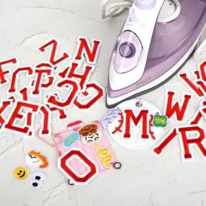 자수패치 열접착 와펜 알파벳 레드 열접착와펜 알파벳와펜 옷에붙이는스티커 자수패치