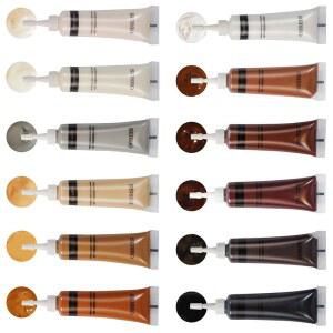 SEISSO 목재 수리 키트 터치업 페인트 모든 가구 얼룩 복원, 바닥 테이블용 12가지 색상 커버 표면 스크래치, 필러 오크, 캐비닛, 도어, 베니어, 호두