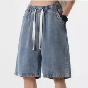 데님 반바지 5부 와이드핏 패션 남성 청바지