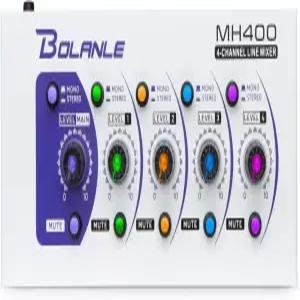 미니 오디오 믹서 서브 믹싱용 스테레오 라인 초저소음 4채널 마이크 독립 제어 1/4인치 및 1/8인치 TRS