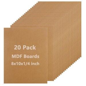 LOYORTY 20PCS MDF 보드, 8인치 x 10인치 칩보드 시트, 1/4인치(0.24인치) 두꺼운 중밀도 섬유 DIY 공예용 미완성 목재 아트 페인팅, 판화
