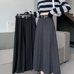 [라일리여성의류] Rly 데일리 플리츠 핀턱 학생 롱 스커트