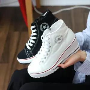 하이탑 키높이 캔버스화 여성 KS-스케치 국산