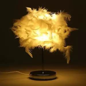 ( )이카루스 깃털 무드등 스틸받침 USB LED 인테리어스탠드 수면등 화이트