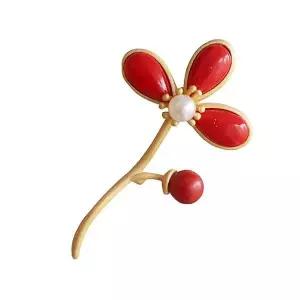 무광 브로치 꽃 가을 정장 악세사리