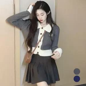 [하프클럽/]여자 카라 스웨터 캠퍼스룩 나들이 탱크 가디건