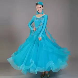 롱 왈츠 드레스 공연 무대 파티 이브닝 드레스