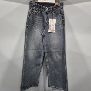 여성)블루블랙 밴드 와이드 루즈핏 데님팬츠/AP3DTG660US