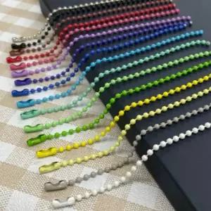 12cm 볼체인 10p 군번줄 비즈키링재료 컬러 군번줄 비즈키링 비즈키링재료 악세사리부자재