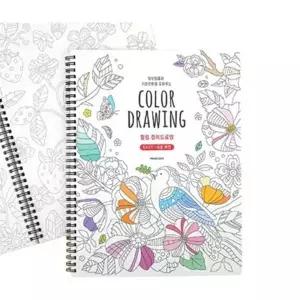 [셀러에이드]북 힐링 컬러드로잉 색칠도안 쉬운버전 핑크풋 컬러링