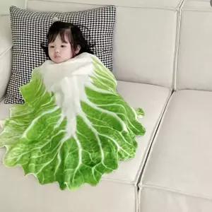 배추 담요 낮잠이불 얇은 귀여운 낮잠 미니 극세사