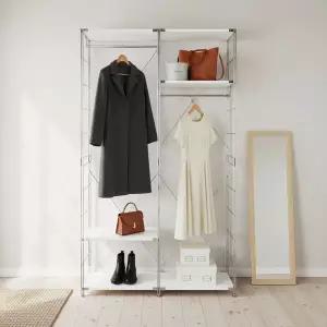 [나인홈가구]리네아 크롬 스틸 드레스룸 기본형600+확장연결형600