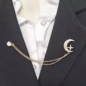 브로치 남성 체인 옷핀 카라 클립 빈티지