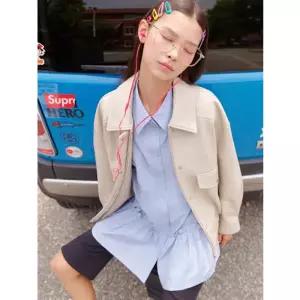 [롯데백화점]씨씨콜렉트 오버사이즈 페이크 레더 점퍼 C254PSF751