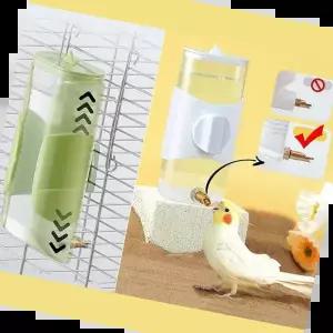 닭 앵무새 높이조절 급수기 걸이식 새 물통 조류용 280ml