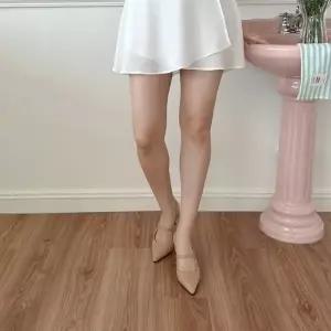 스틸레토 뾰족코 발등 스트랩 밴딩 여성 슬링백힐 4fY