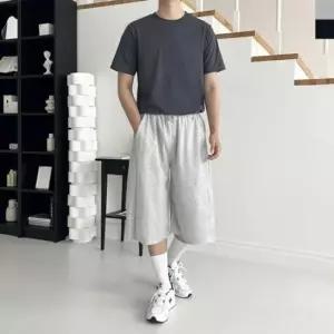 GTT SS1027M 보이사이드턱 버뮤다 에어 스트레치 루즈 쓰리쿼터 바지 스타일 7부