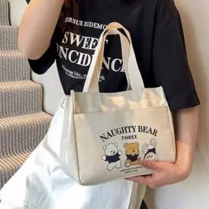 보조가방 직장인 가방 스퀘어 손가방 숄더백 귀여운 도시락 곰 런치백 미니백 토트백