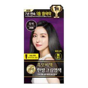 리엔 흑모비책 한방 크림 염색약 흑색 120g .