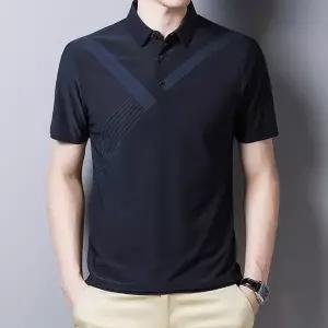 아이스 쿨링 남자 반팔 티셔츠 단추 집업