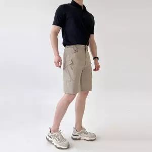 KAA 구천 남자 여름 스트레치 밴딩 전술 카고 반바지