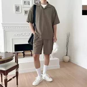 ACC SS1016M 남자 여름 데일리 카라넥 반팔 반바지 세트