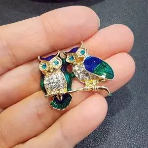 부엉이 브로치 행운 귀엽고 유니크 악세사리