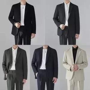 데니안 클래식 단색 남자 정장세트자켓바지 경성