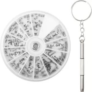 NUTJAM 120 PCS 안경 수리 키트 도구 작은 나사 너트 범용 드라이버 수리용 정밀 선글라스 보석 시계