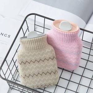 실리콘 물병 미니 귀여운 손 워머 휴대용 두꺼운 고무 봉제 물주머니 침대 발 워머용 320ml 겨울