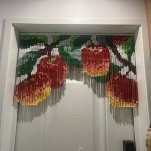 사과 비즈발 커튼 금붕어비즈발만들기키트 키링 도안 만들기 토마토 가림막 인테리어