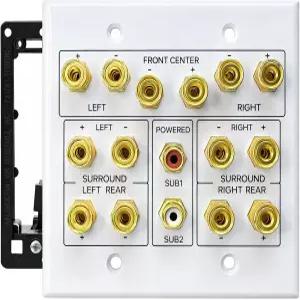 DIYTECH 7.2 스피커 월 플레이트 홈 시어터 금도금 바인딩 포스트 설정용