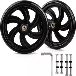 SKLK-SEL 2Pcs 보행기 휠체어 롤러용 7.5인치 교체용 바퀴 성인 노인용 내구성 미끄럼 방지 ABS 보조 장치