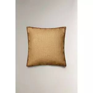 [ZARA] 자라 플로랄 디테일 쿠션 커버 - 라이트 베이지 3369393