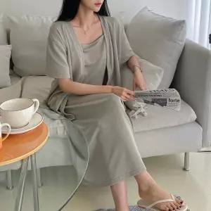 빅사이즈 306 쫀쫀스판가디건원피스 DGOP559